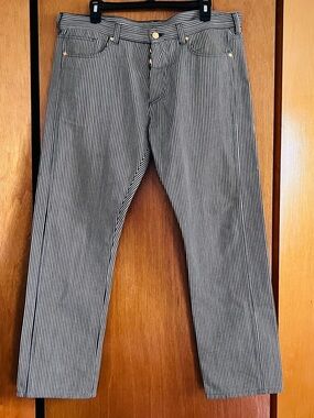 Louis Vuitton Black and White Striped Pants